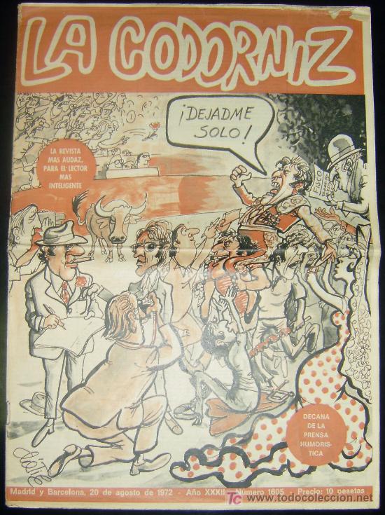 Coleccionismo de Revistas y Peri&oacute;dicos: REVISTA SATIRICA LA CODORNIZ N&ordm; 1605 DE 20-8-1972