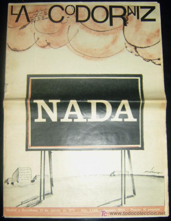 Coleccionismo de Revistas y Peri&oacute;dicos: REVISTA SATIRICA LA CODORNIZ N&ordm; 1604 DE 13-8-1972