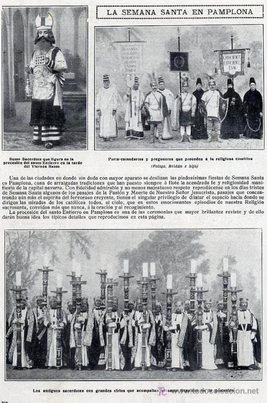 Coleccionismo de Revistas y Peri&oacute;dicos: PAMPLONA 1912 SEMANA SANTA HOJA REVISTA