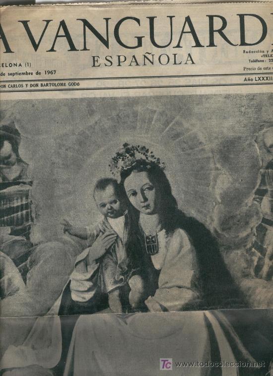 Coleccionismo de revistas y peri&oacute;dicos: LA VANGUARDIA. 24-09-1967. VIRGEN DE LA MERCED. ZURBARAN. ISABELLA STEWART GARDNER MUSEUM. BOSTON.