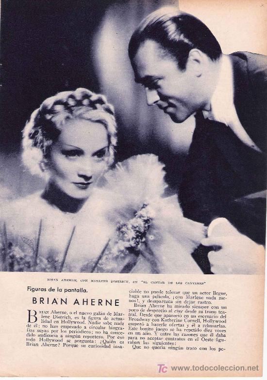 Coleccionismo de revistas y peri&oacute;dicos: Figuras de la pantalla: Brian Aherne- 1933 * CINE *