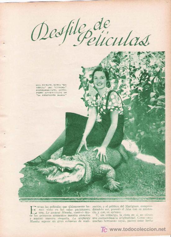 Coleccionismo de revistas y peri&oacute;dicos: Sobre la actriz Gail Patrick - 1933 * CINE *