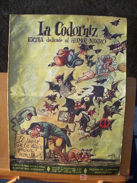 Coleccionismo de Revistas y Peri&oacute;dicos: REVISTA LA CODORNIZ  , 2 MARZO 1969 , EXTRA DEDICADO AL HUMOR NEGRO