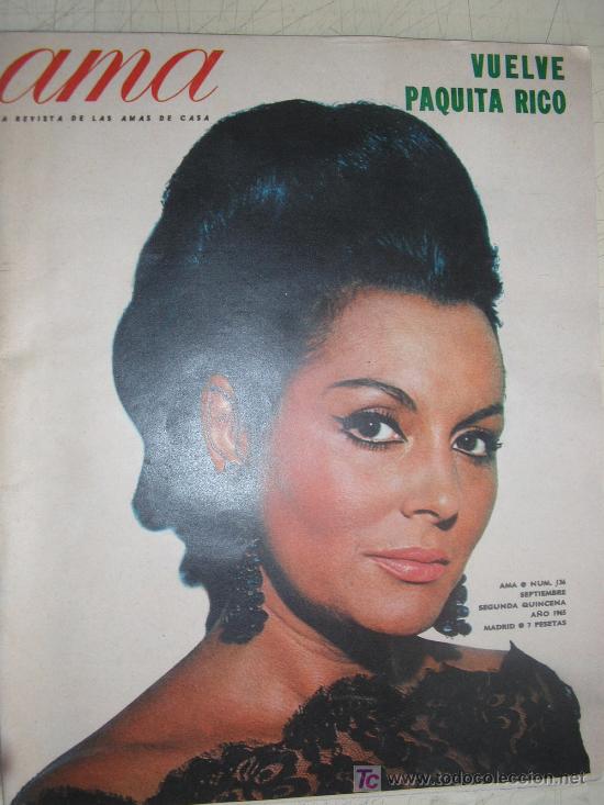 Coleccionismo de revistas y peri&oacute;dicos: REVISTA AMA - NUMERO 136 - SEPTIEMBRE 1965 - PORTADA PAQUITA RICO
