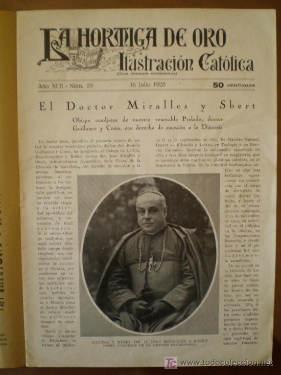 Coleccionismo de revistas y peri&oacute;dicos: LA HORMIGA DE ORO n&ordm; 29 (16/7/25) ESPARRAGUERA MOLLET SANTANDER VICH REUS AUTOMOVIL SABADELL