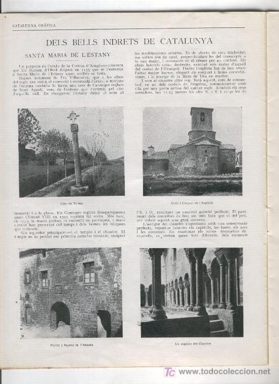 Collezionismo di Riviste e Giornali: CATALUNYA GRAFICA. 5. 1922. SANTA MARIA DE L' ESTANY. FESTES DE MONTBLANCH. PUIG I CADEFALCH. PRAT