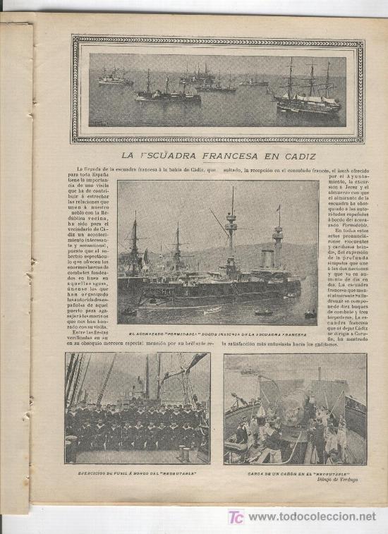 Colecionismo de Revistas e Jornais: REVISTA A&Ntilde;O 1899 LA ESCUADRA FRANCESA EN CADIZ EMILIANO DE OLANO  JOAQUIN COSTA RUIZ DE VELASCO