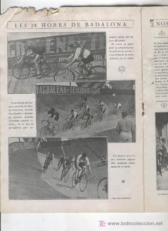 Coleccionismo de Revistas y Peri&oacute;dicos: REVISTA JOVENTUT BADALONA. 1925. 24 HORES DE BADALONA. CICLISME.CICLISMO.