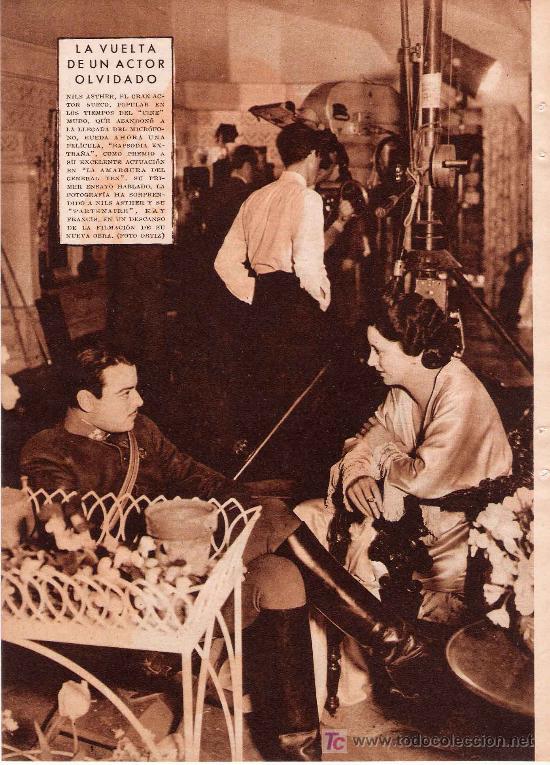 Collezionismo di Riviste e Giornali: * CINE * Imagen del actor sueco Nils Asther con Kay Francis - 1933