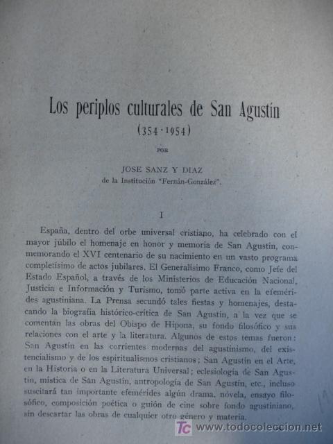 Coleccionismo de Revistas y Peri&oacute;dicos: LOS PERIPLOS CULTURALES DE SAN AGUSTIN,JOSE SANZ Y DIAZ