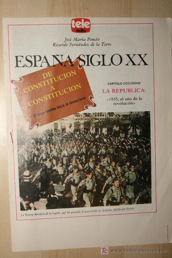 Coleccionismo de revistas y peri&oacute;dicos: REVISTA ANTIGUA TELERADIO. CAPITULO CCCLXXXVII. LA REPUBLICA: 1935, EL A&Ntilde;O DE LA REVOLUCION