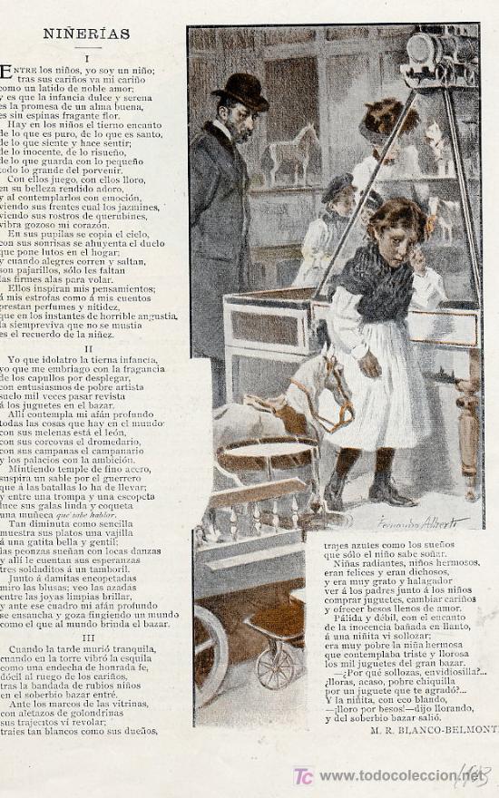 Colecionismo de Revistas e Jornais: NI&Ntilde;OS Y JUGUETES 1903 NI&Ntilde;O HOJA REVISTA