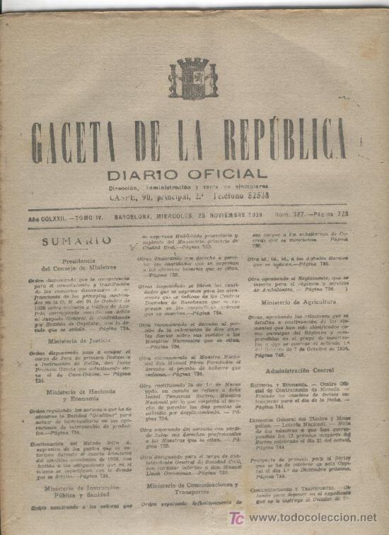 Collection Magazines and Newspapers: GACETA. A&Ntilde;O 1938.GUERRA CIVIL. CIUDAD REAL.TOLEDO. GRANADA.ALMERIA. JAEN.CALAHORRA.COLOMERA.ALBONDON