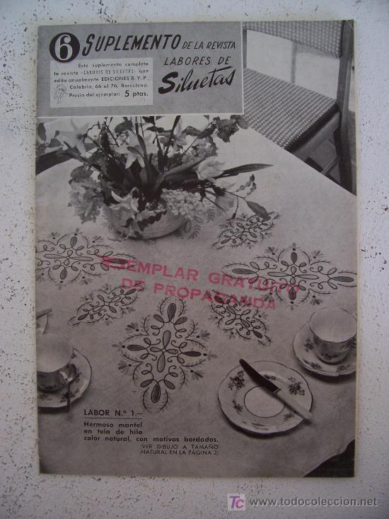 Collezionismo di Riviste e Giornali: suplemento de la revista labores de siluetas n&ordm;6