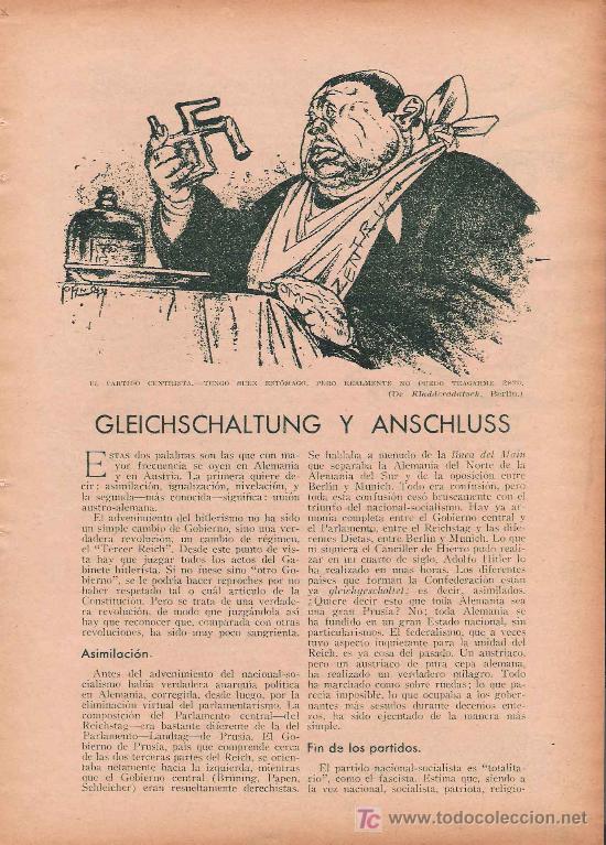Coleccionismo de Revistas y Peri&oacute;dicos: Sobre el advenimiento del hitlerismo * H&Iacute;TLER * NAZISMO * 1933
