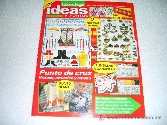 Collezionismo di Riviste e Giornali: IDEAS Y PUNTOS N&ordm; 49: PUNTILLAS,RICHELIEU,CORTINA A  PUNTO DE RED,PUNTO DE CRUZ,PUNTO INFANTIL