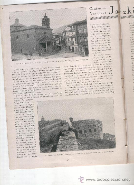 Coleccionismo de revistas y peri&oacute;dicos: REVISTA 1931 JAIZKIBEL LEZO FUENTERRABIA IXKULIN NUESTRA SE&Ntilde;ORA VALME DOS HERMANAS PRAT DE LLOBREGAT