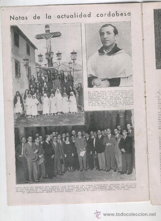 Coleccionismo de revistas y peri&oacute;dicos: 1933 CRISTO DE LOS FAROLES CORDOBA RIBAS DE FRESER ORDU&Ntilde;A MASAMAGRELL SANT CUGAT DEL VALLES MANRESA
