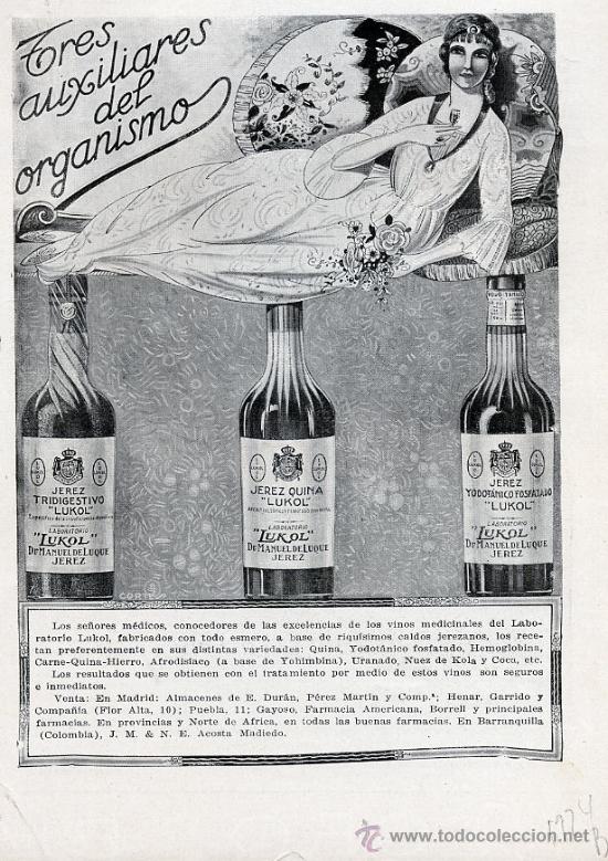 Coleccionismo de Revistas y Peri&oacute;dicos: JEREZ-QUINA 1924 LUKOL HOJA REVISTA