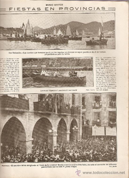 Collectionnisme de Revues et Journaux: A&Ntilde;O 1917 MANRESA MILLET CORREOS COCHES SANTANDER TIRO HIPICA MONTURIOL SUBMARINO TARRAGONA