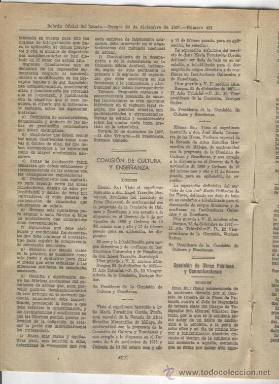Collection Magazines and Newspapers: BOLETIN.GUERRA CIVIL.1937. INHABILITACION DE MAESTROS.IBIZA. ESTUDIOS MERCANTILES DE MALAGA.