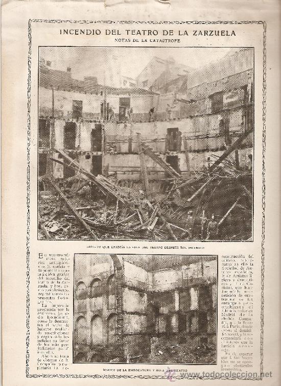 Collezionismo di Riviste e Giornali: A&Ntilde;O 1909 MADRID INCENDIO TEATRO DE LA ZARZUELA VALENCIA POESIA TEODORO LLORENTE TREN COMPA&Ntilde;IA NORTE