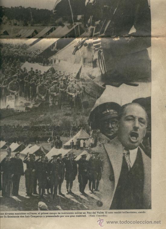 Collezionismo di Riviste e Giornali: LA VANGUARDIA. A&Ntilde;O 1937. CAMPO DE INSTRUCCION DEL EJERCITO EN PINS DEL VALLES.SANT CUGAT DEL VALLES.