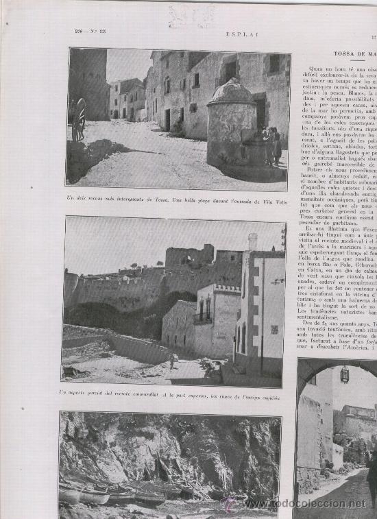 Colecionismo de Revistas e Jornais: REVSITA ESPLAI ANY 1936 REPORTATGE SOBRE TOSSA DE MAR TOSA VILATOBA GISPERT SALARDU SANT PERE D RODA