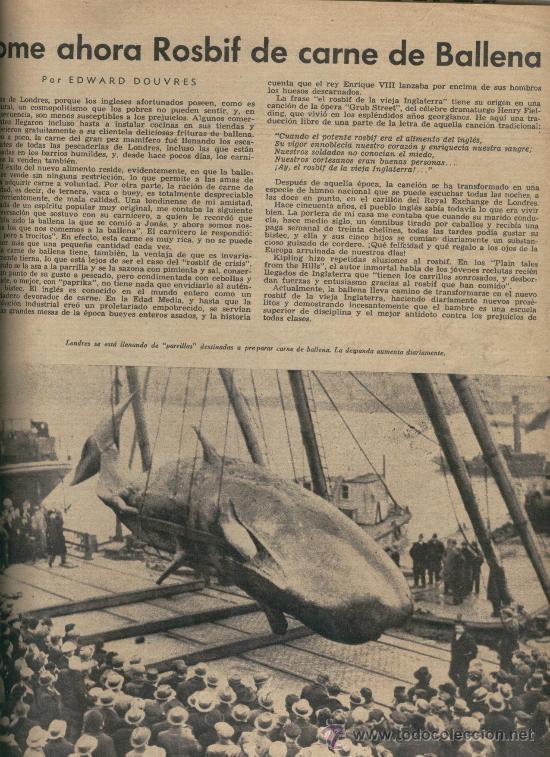 Colecionismo de Revistas e Jornais: REVISTA.A&Ntilde;O 1948. PIANISTAS FOMOSOS. EN LONDRES SE COME ROSBIF DE BALLENA. LOS CARDALES.