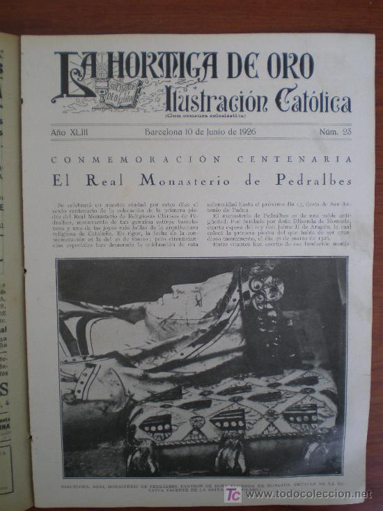Coleccionismo de revistas y peri&oacute;dicos: LA HORMIGA DE ORO n&ordm; 23 (10/06/26) PEDRALBES MARRUECOS TOLEDO BARCELONA SOLSONA TARRAGONA CARTAGENA