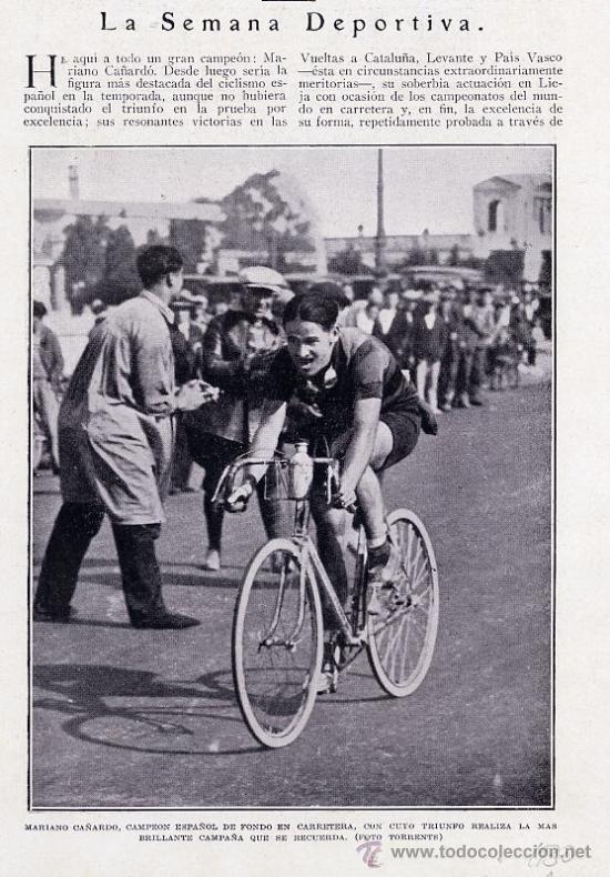 Coleccionismo de revistas y peri&oacute;dicos: MARIANO CA&Ntilde;ARDO 1930 CICLISMO HOJA REVISTA
