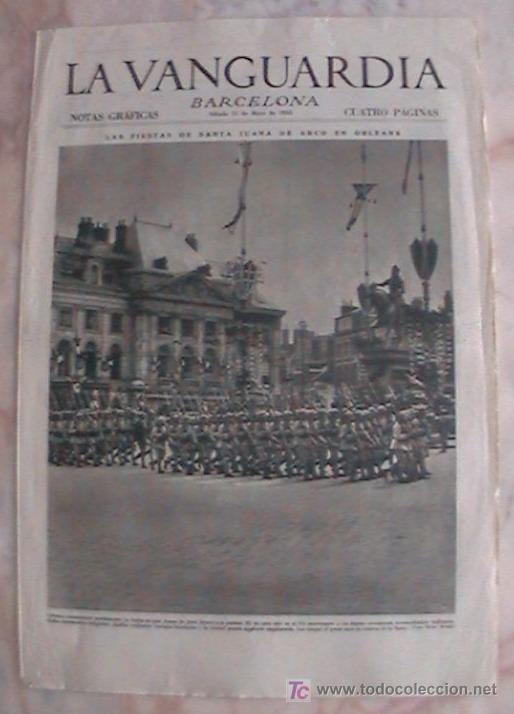 Coleccionismo de Revistas y Peri&oacute;dicos: ANTIGUO DIARIO LA VANGUARDIA BARCELONA NOTAS GRAFICAS CUATRO PAGINAS 11 DE MAYO DE 1935