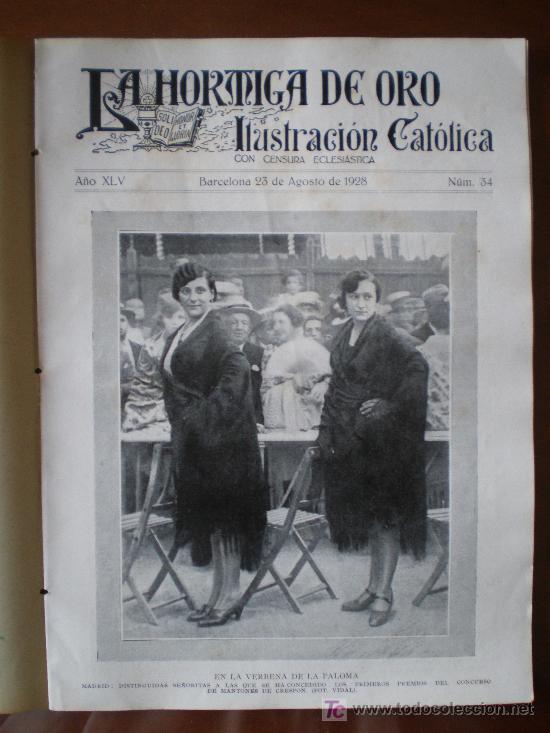 Coleccionismo de revistas y peri&oacute;dicos: LA HORMIGA DE ORO N&ordm; 34 (23/08/28) VERBENA IBIZA SEDA BRUFAGA&Ntilde;A UTIEL CASTELLBISBAL SAN QUIRICO