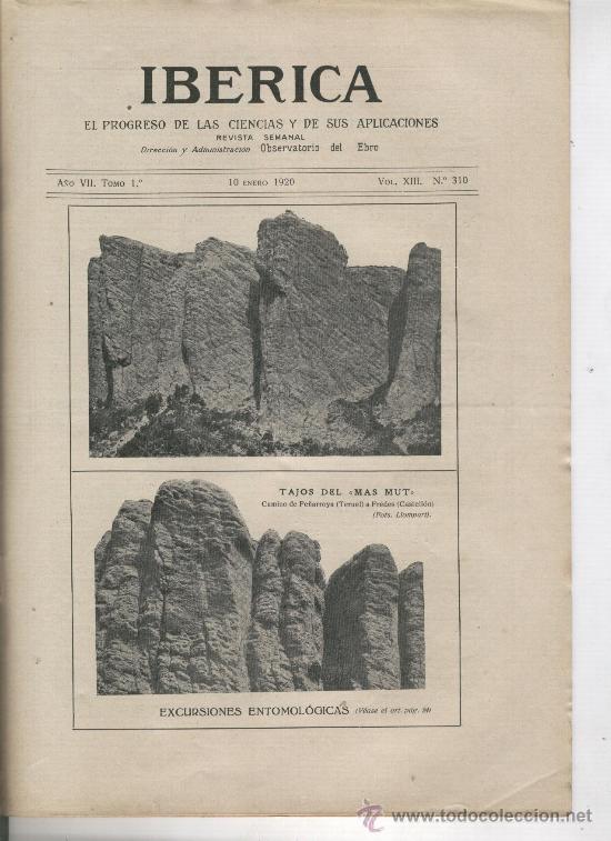 Collection Magazines and Newspapers: REVISTA IBERICA 310 A&Ntilde;O 1920 MAS MUT PE&Ntilde;ARROYA FREDES MOIA SANTUARI DE NURIA RIBES DE FRESER