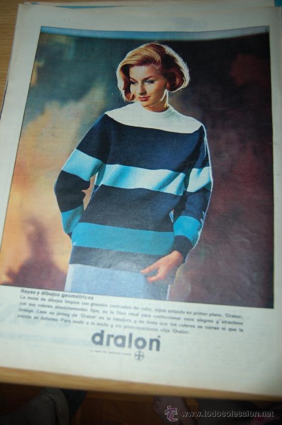 Sammeln von Zeitschriften und Zeitungen: HOJA DE PUBLICIDAD DE LOS A&Ntilde;OS 60 : Anuncio de jerseys DRALON ( Mujer ). Pedido m&iacute;nimo: 5