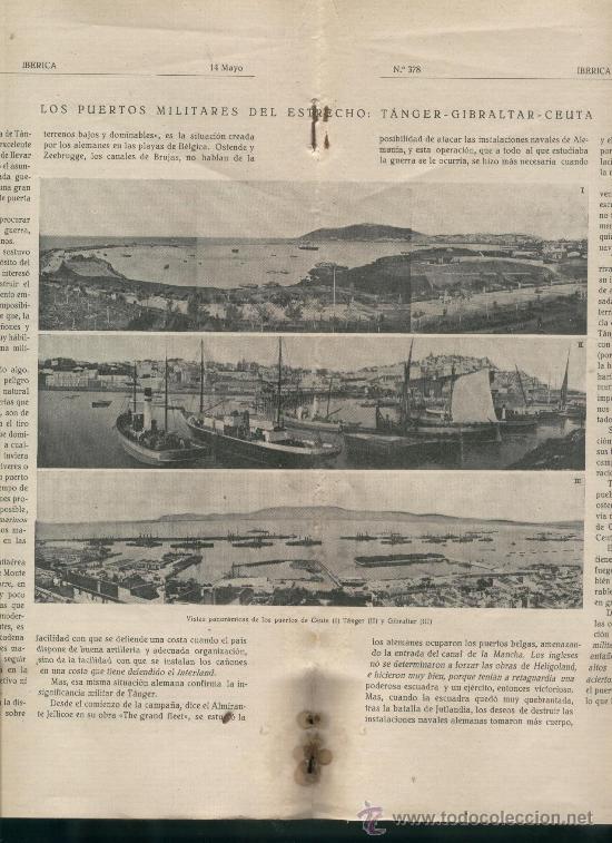 Collezionismo di Riviste e Giornali: IBERICA 378 1921 PUERTO GIBRALTAR TANGER CEUTA VOLCAN POPOCATEPETL.MEXICO.FERROCARRIL MANACOR ARTA