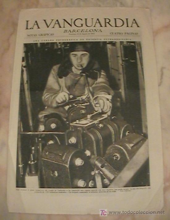 Collezionismo di Riviste e Giornali: ANTIGUO DIARIO LA VANGUARDIA BARCELONA NOTAS GRAFICAS CUATRO PAGINAS 25 DE AGOSTO DE 1935