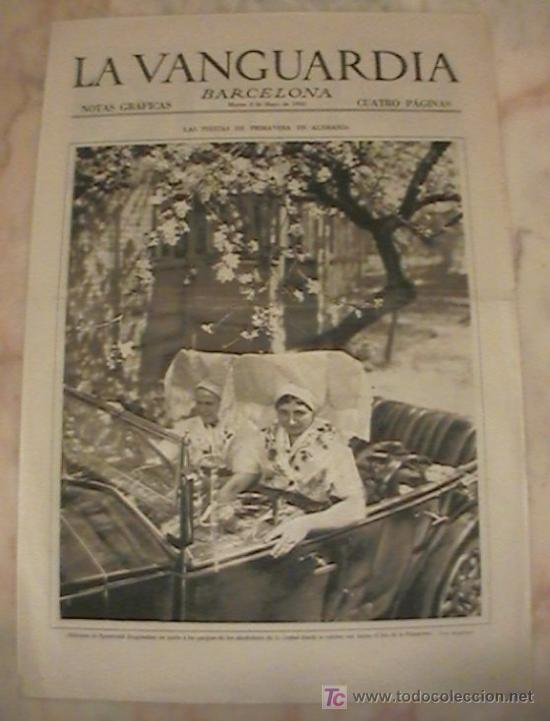 Collection Magazines and Newspapers: ANTIGUO DIARIO LA VANGUARDIA BARCELONA NOTAS GRAFICAS CUATRO PAGINAS 3 DE MAYO DE 1932