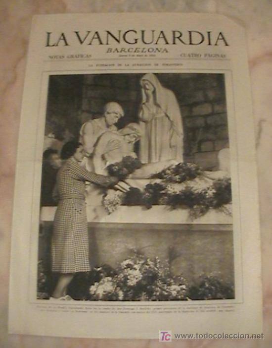 Sammeln von Zeitschriften und Zeitungen: ANTIGUO DIARIO LA VANGUARDIA BARCELONA NOTAS GRAFICAS CUATRO PAGINAS 6 DE ABRIL DE 1933