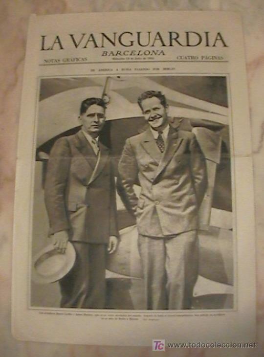 Collezionismo di Riviste e Giornali: ANTIGUO DIARIO LA VANGUARDIA BARCELONA NOTAS GRAFICAS CUATRO PAGINAS 13 DE JULIO DE 1932