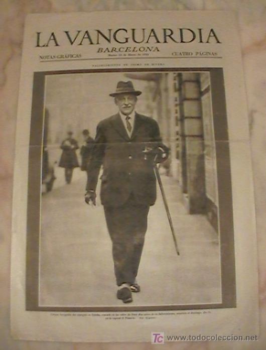 Collection Magazines and Newspapers: ANTIGUO DIARIO LA VANGUARDIA BARCELONA NOTAS GRAFICAS CUATRO PAGINAS 18 DE MARZO DE 1930
