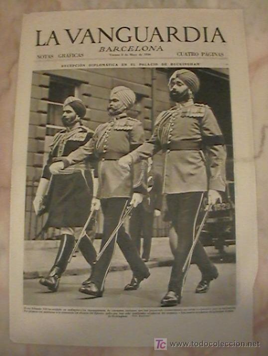 Collezionismo di Riviste e Giornali: ANTIGUO DIARIO LA VANGUARDIA BARCELONA NOTAS GRAFICAS CUATRO PAGINAS 8 DE MAYO DE 1936