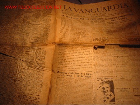 Collectionnisme de Revues et Journaux: DIARIO LA VANGUARDIA A&Ntilde;O 1939