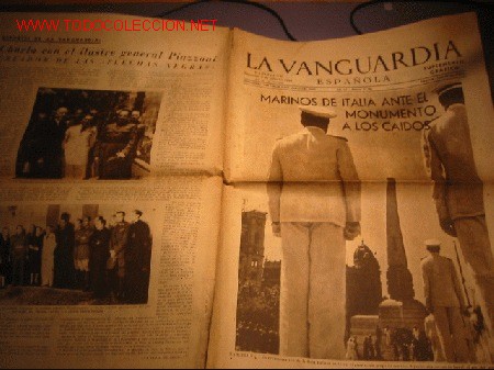 Coleccionismo de revistas y peri&oacute;dicos: DIARIO LA VANGUARDIA A&Ntilde;O 1939