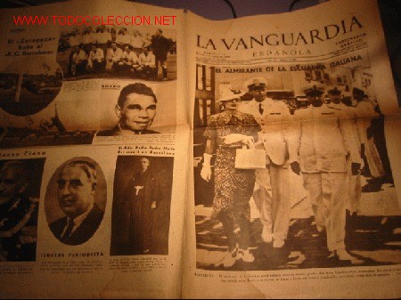 Coleccionismo de revistas y peri&oacute;dicos: DIARIO LA VANGUARDIA A&Ntilde;O 1939 -EL ALMIRANTE DE LA ESCUADRA ITALIANA