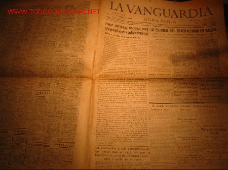 Sammeln von Zeitschriften und Zeitungen: DIARIO LA VANGUARDIA A&Ntilde;O 1939