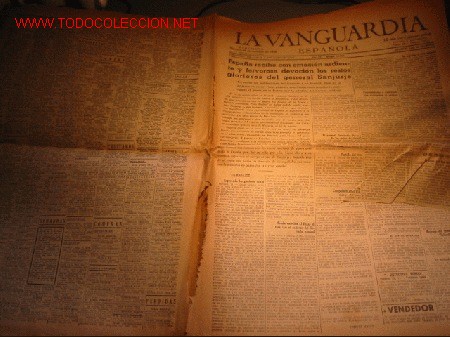 Sammeln von Zeitschriften und Zeitungen: DIARIO LA VANGUARDIA A&Ntilde;O 1939