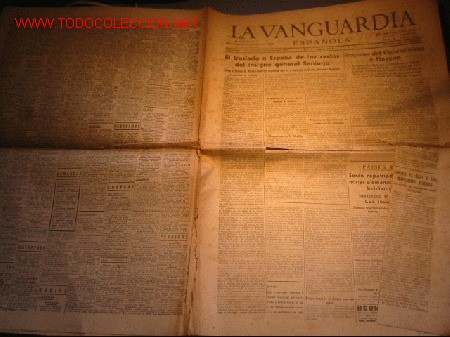 Collezionismo di Riviste e Giornali: DIARIO LA VANGUARDIA A&Ntilde;O 1939