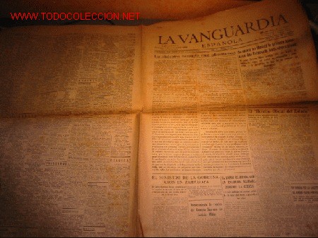 Collectionnisme de Revues et Journaux: DIARIO LA VANGUARDIA A&Ntilde;O 1939