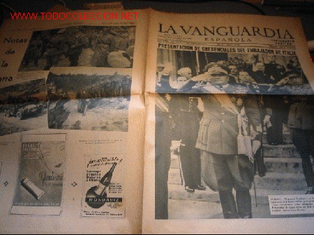 Collectionnisme de Revues et Journaux: DIARIO LA VANGUARDIA A&Ntilde;O 1939